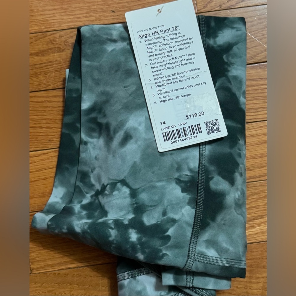 NWT lululemon athletica Green Tie-Dye Leggings - Picture 3 of 5